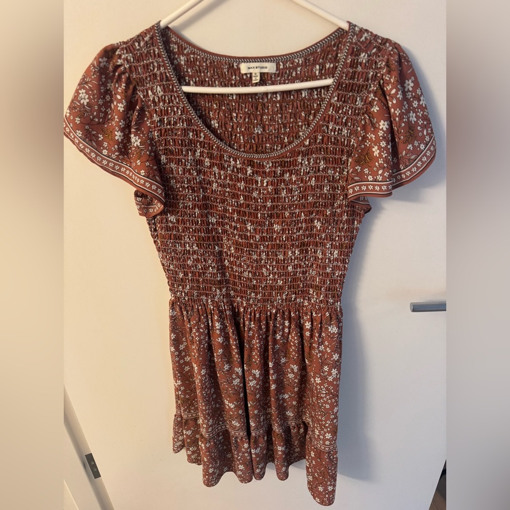 Max Studio Smocked Floral Dress